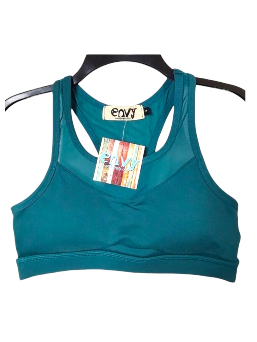 New! Envy High Impact Sports Bra Teal Size Small Racerback Strappy Back NWT $31